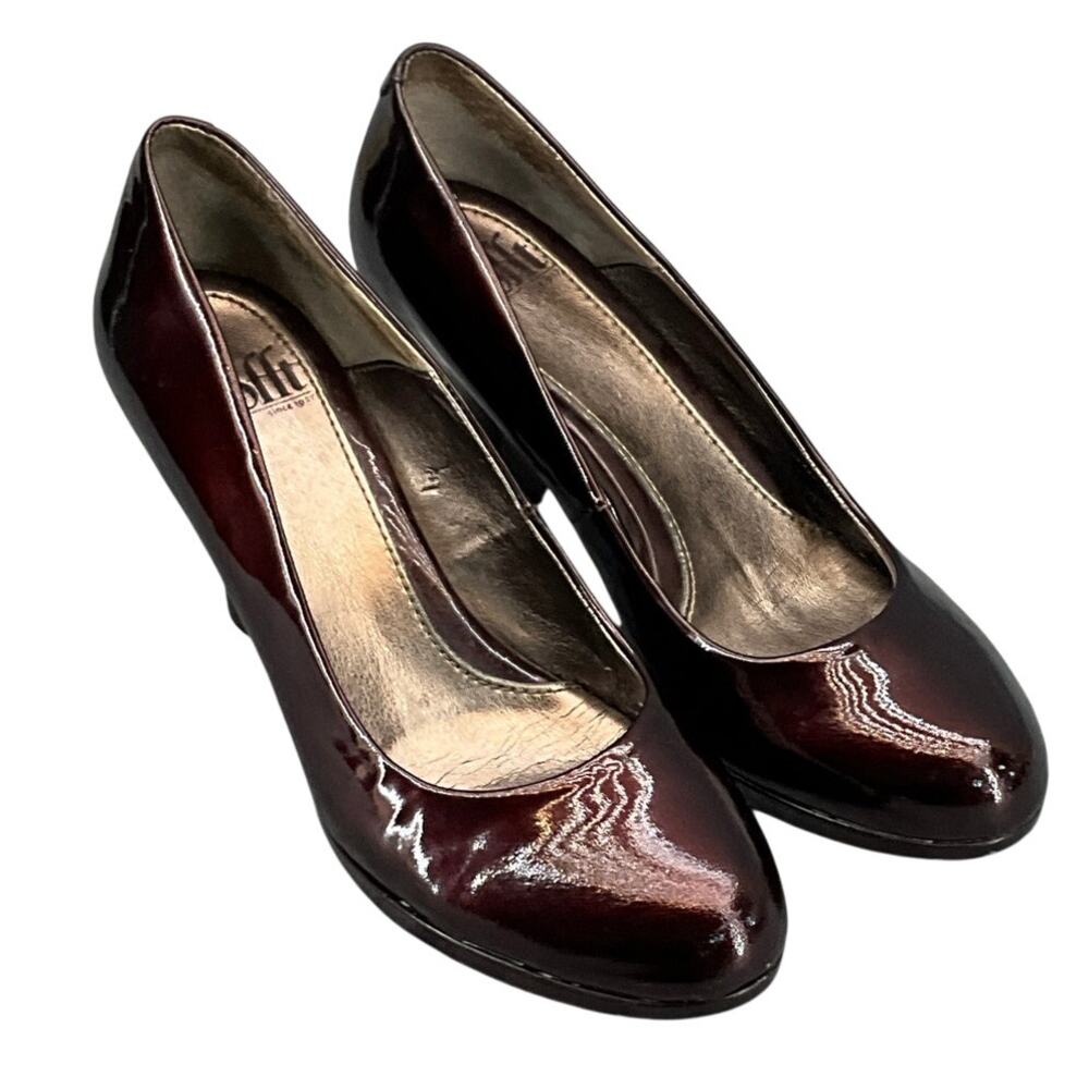 Sofft Burgundy Maroon Patent Leather 3" Pump Heel Dress Shoe Women 6.5M